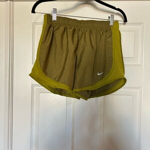 Nike Women's Olive Green Running Shorts, Dri fit, EUC, size Medium